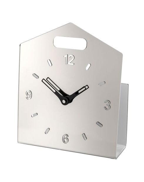 Horloge à poser Home Time argentée - 23x9x28 cm