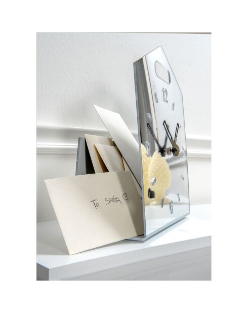 Startseite Timetable Uhr Silber - 23x9x28 cm