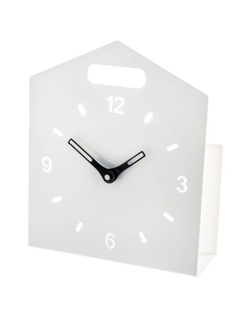 Horloge à poser Home Time blanche - 23x9x28 cm
