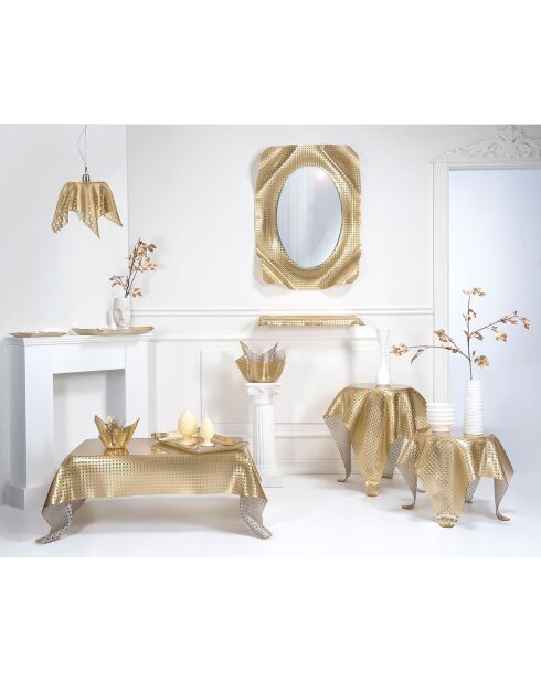 Plateau dentelle Drappeggi Grand doré - 55x32x5 cm
