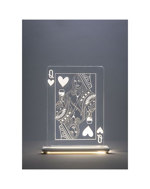 Lampe de table Led Regina transparente - 20.5x6x26 cm