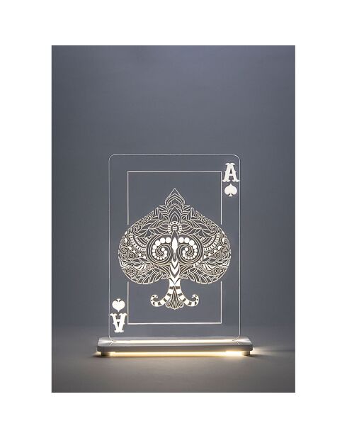 Lampe de table Led Ace transparente - 20.5x6x26 cm