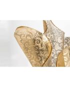 Vase dentelle Drappeggi doré - 45x45x29 cm