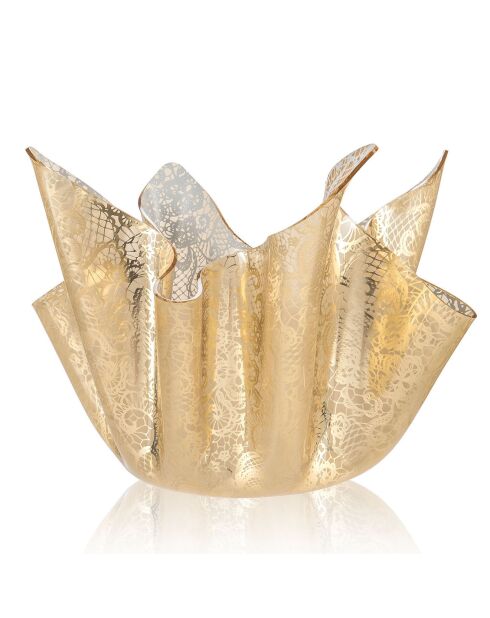 Vase dentelle Drappeggi doré - 45x45x29 cm