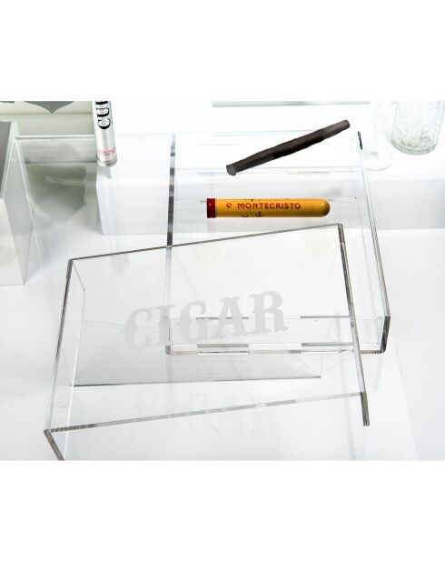 Porte-cigares Humidor transparent - 27x21x5 cm