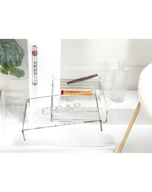 Porte-cigares Humidor transparent - 27x21x5 cm