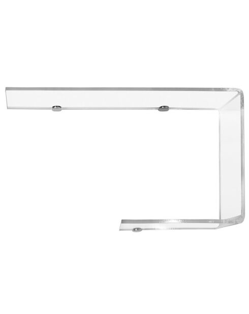 Mensola dritta J trasparente - 80x17,5x40 cm