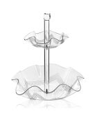 Corbeille de présentation 2 étages Greek Flory transparent/blanc - 31.5x31.5x34 cm