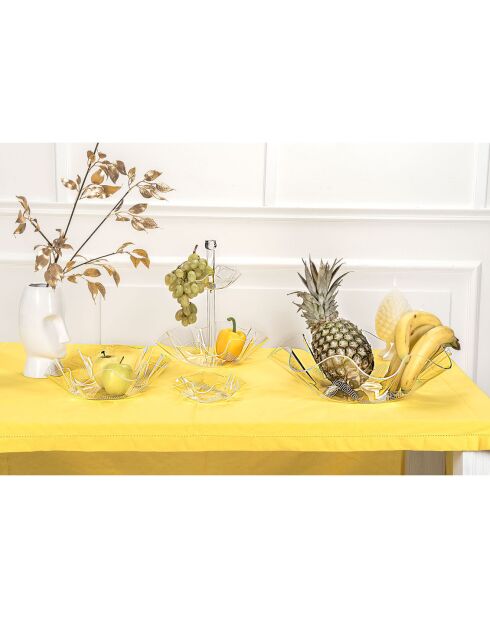 Greek Flory presentatiemand met 2 niveaus transparant/wit - 31,5x31,5x34 cm