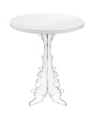 Table d'appoint Maricla Petite transparent/bois blanc - 36x36x42 cm