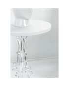 Table d'appoint Maricla Petite transparent/bois blanc - 36x36x42 cm