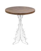 Table d'appoint Maricla Petite transparent/bois corten - 36x36x42 cm