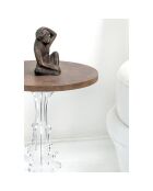 Table d'appoint Maricla Petite transparent/bois corten - 36x36x42 cm