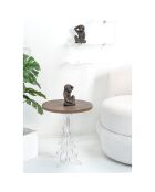 Table d'appoint Maricla Petite transparent/bois corten - 36x36x42 cm