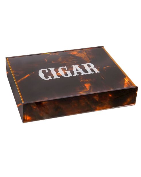 Porte-cigares Humidor écaille de tortue - 27x21x5 cm
