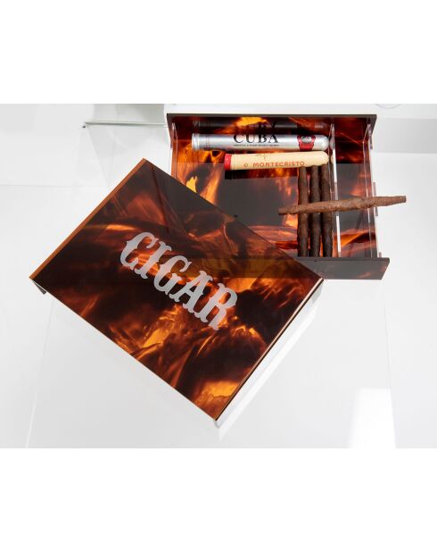 Porte-cigares Humidor écaille de tortue - 27x21x5 cm