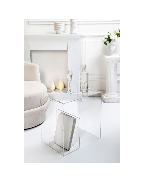 Table basse G transparente - 50x33x50.5 cm