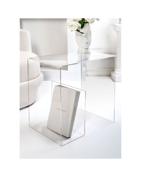 Table basse G transparente - 50x33x50.5 cm