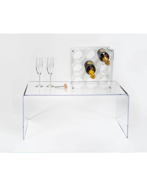Cave à vin de comptoir 9 bouteilles Gran Cru transparente - 33x16x33 cm
