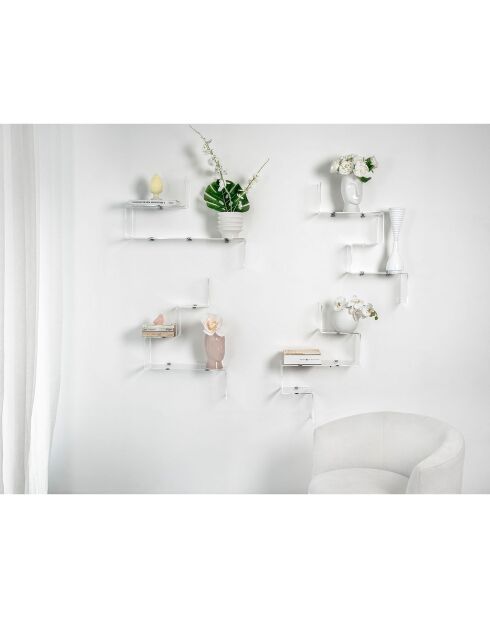 Durchsichtiges 4-Wege-Regal - 68x17,5x51 cm