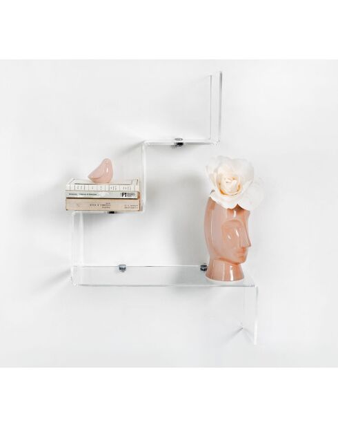 Durchsichtiges 4-Wege-Regal - 68x17,5x51 cm