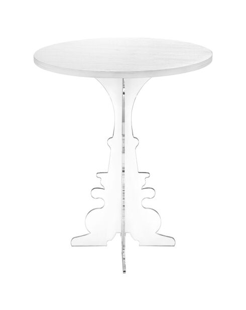 Table d'appoint Maricla Medium transparent/bois blanc - 52x52x60 cm
