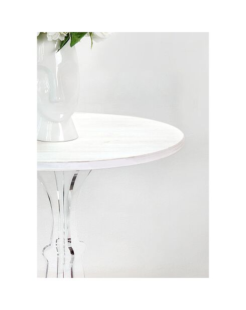 Maricla Mittlerer Beistelltisch transparentes/weißes Holz - 52x52x60 cm