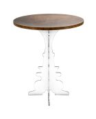 Table d'appoint Maricla Medium transparent/bois corten - 52x52x60 cm
