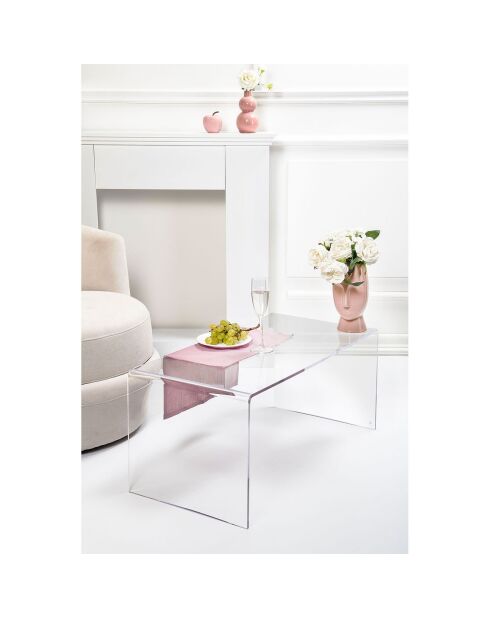Table basse Milvio transparente - 81x40x36 cm