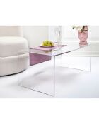 Table basse Milvio transparente - 81x40x36 cm