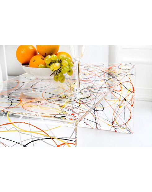 Table basse Milvio transparente - 81x40x36 cm