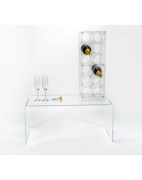Cave à vin de comptoir 12 bouteilles Gran Cru transparente - 23x16x66 cm