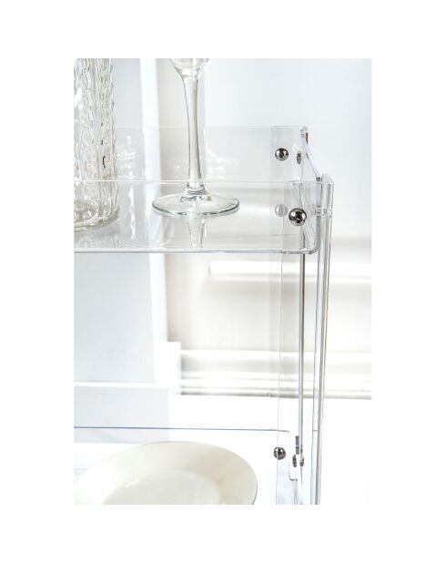 Bon Ton transparenter Rollwagen, 31,5 x 23,5 x 74 cm