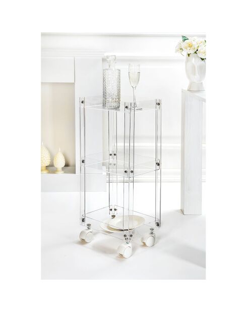 Bon Ton transparenter Rollwagen, 31,5 x 23,5 x 74 cm