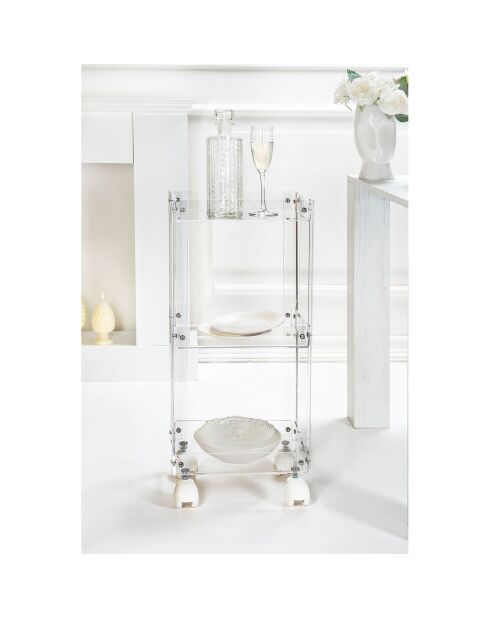 Bon Ton transparenter Rollwagen, 31,5 x 23,5 x 74 cm