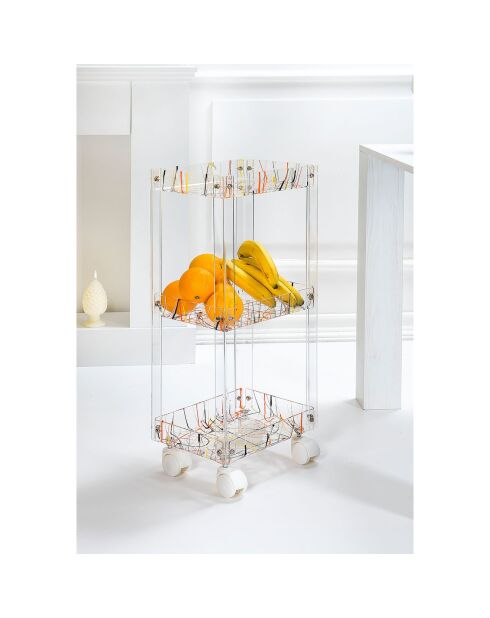 Chariot Bon Ton multicolore - 31.5x23.5x74 cm