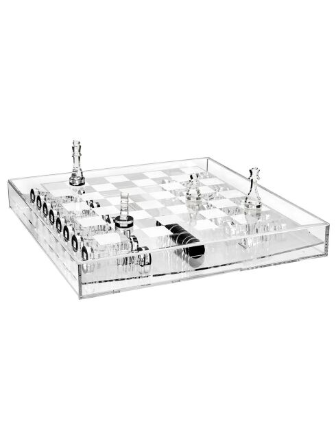 Carlsen transparentes Schachbrett transparent - 40x40x13,5 cm