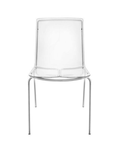 2 transparante Milano stoelen - 48x51x83 cm