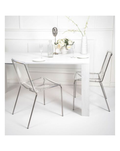 2 Chaises Milano transparentes - 48x51x83 cm