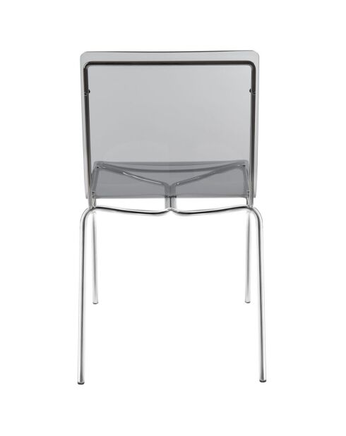 2 stoelen Milano transparant gerookt - 48x51x83 cm