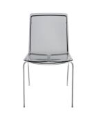 2 Chaises Milano transparent fumé - 48x51x83 cm
