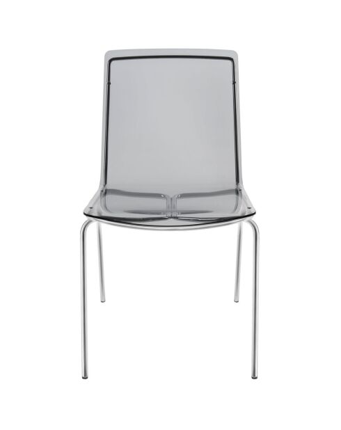 2 Chaises Milano transparent fumé - 48x51x83 cm