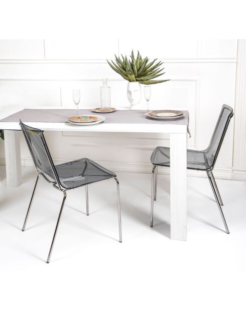 2 Chaises Milano transparent fumé - 48x51x83 cm