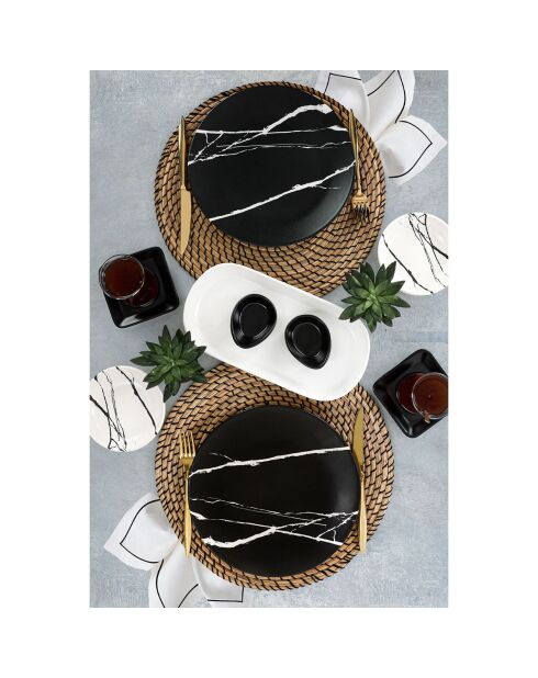 Service petit-déjeuner noir/blanc - 11 Pièces