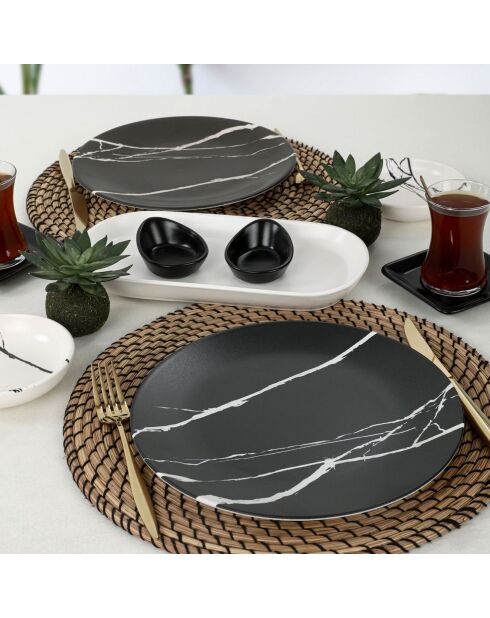 Service petit-déjeuner noir/blanc - 11 Pièces