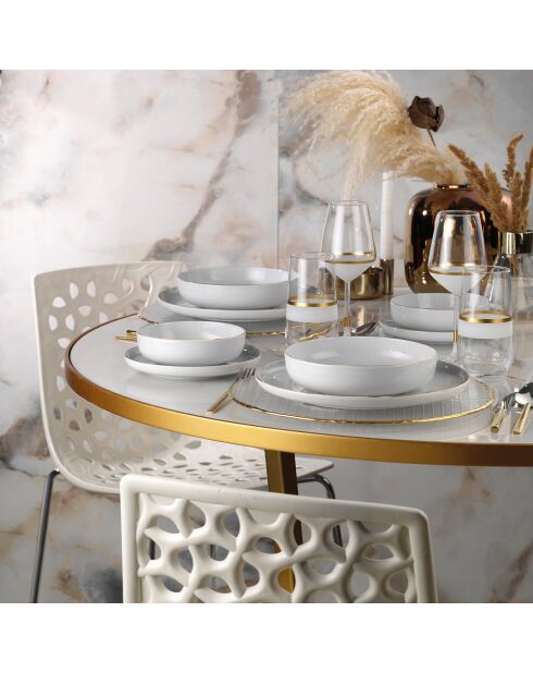 Service de Table blanc/doré - 24 Pièces