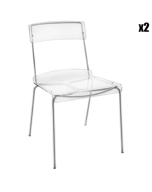 2 Chaises Numana transparentes - 48x51x83 cm