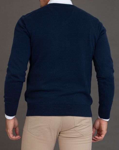 Navyblauer Pullover mit V-Ausschnitt Neva