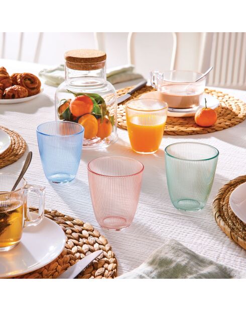 6 Verres Stripy transparents - 31 cl