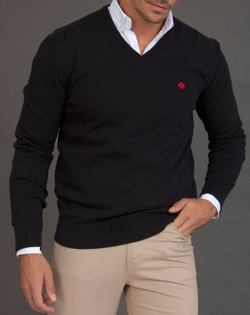 Pull col V Neva noir